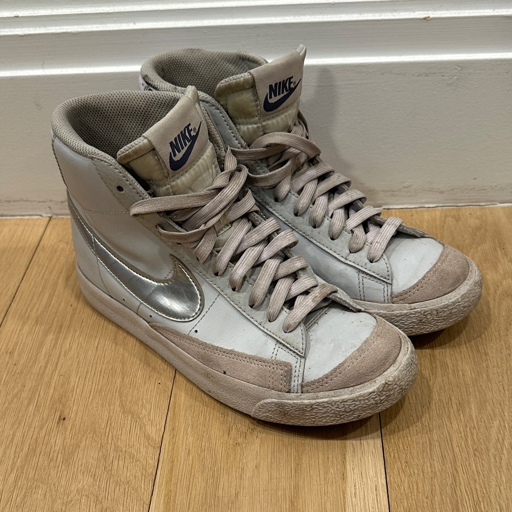 Nike Mid 77 GS Trailblazers High-Top Sneakers Pltainum Grape Metallic Silver